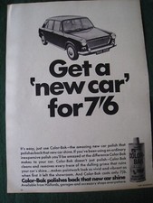 COLOR-BAK NEW CAR POLISH HALFORDS ACCESSORY SHOPS 1967 ADVERT A4 SIZE FILE10