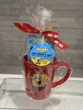 SpongeBob SquarePants Red Ceramic Coffee Mug Tea Cup & Hot Cocoa Mix Gift Set