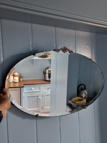Art deco oval wall - art, mirror