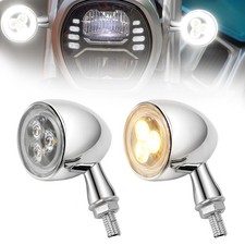 2x Motorcycle LED Bullet Turn Signal Running Blinker Light For Bobber Cafe Racer