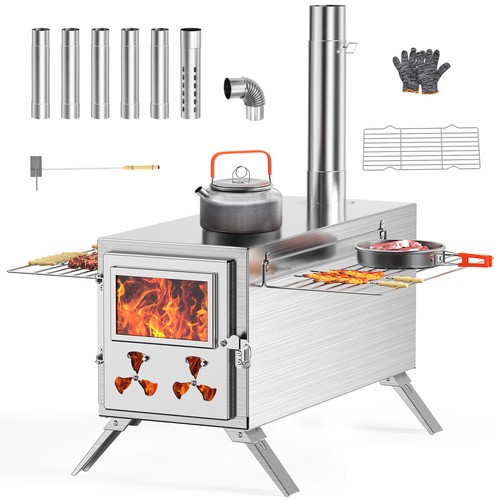 Tent stove portable wood - tent, stove,