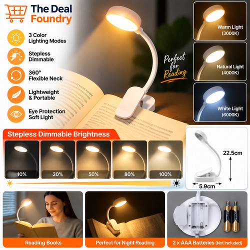 Book light led clip reading - led, clip-on