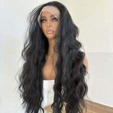 Black Lace Front Wigs Water Wavy Long Wig Heat Resistant Hair Black Women