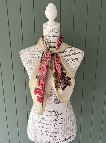 Jacqmar 100 silk scarf beige - silk,