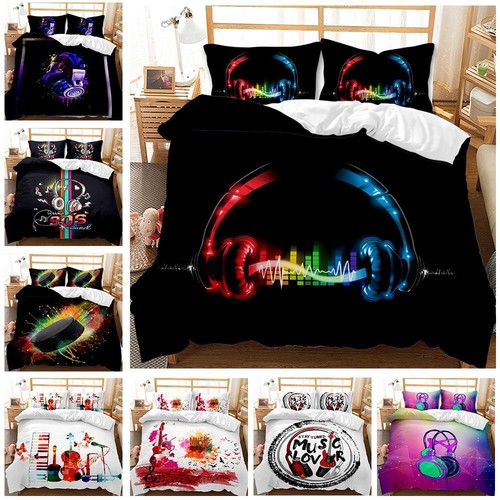 Music headphones guitar quilt - music,