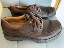 Clarks 1875 Men’s Brown Leather Shoes Size 9.5 H Wide Fit