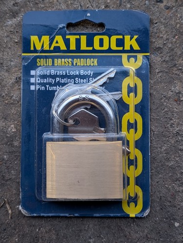 Matlock solid brass padlock - matlock,