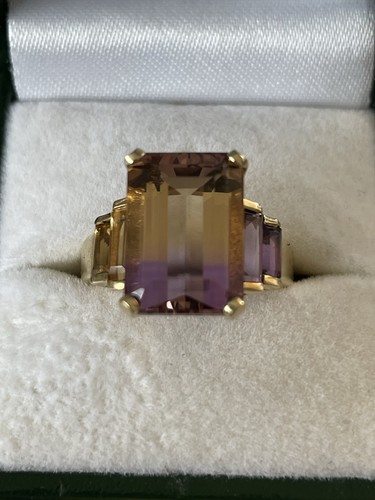 9ct yellow gold ametrine - , ring