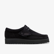 Clarks Mens Walla Scout Lo Black Suede Wallabee Suede Casual
