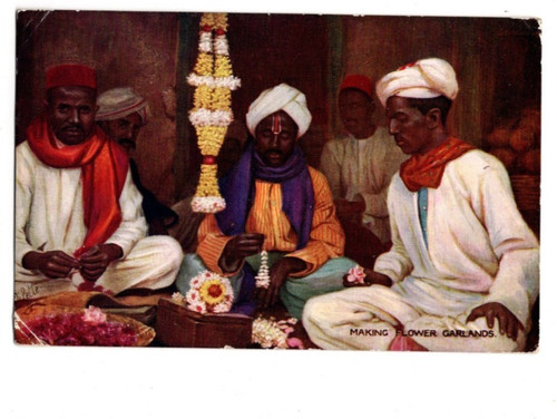 Making flower garlands native - making,