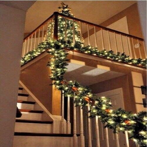9ft christmas garland with led - christmas,