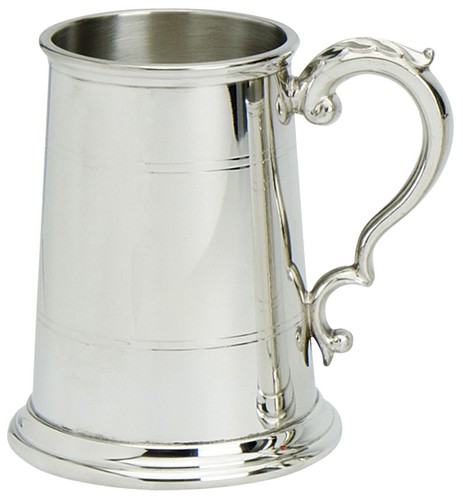 Pewter tankard handmade double - pewter,