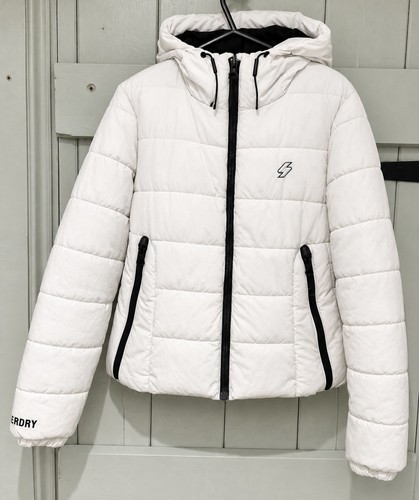 Superdry white hooded puffer - superdry,
