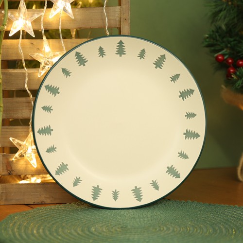 Ceramic white plate tree - white,