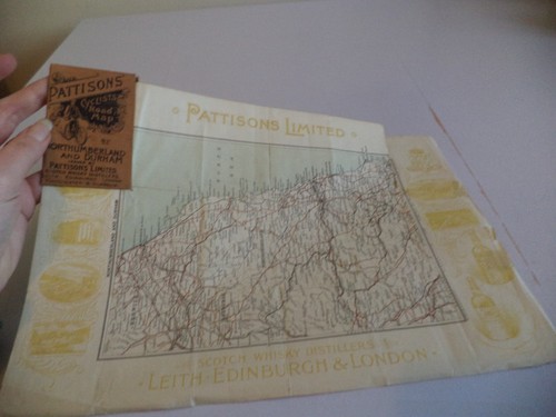 Old antique cyclists road map - old,