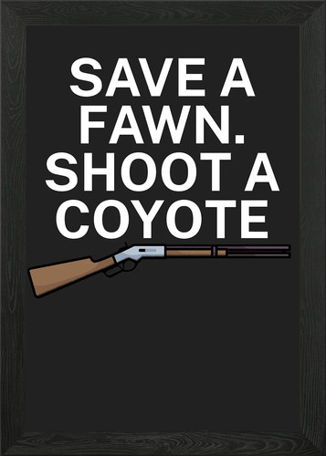 Shoot coyote framed wall - shoot,