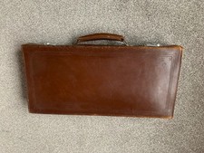 Vintage Tan Leather Attaché Case VGC 18”x9”x2.5”