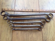 5 Vintage USA Hexo Ring Spanners 5/8" To 1/8" Whitworth.