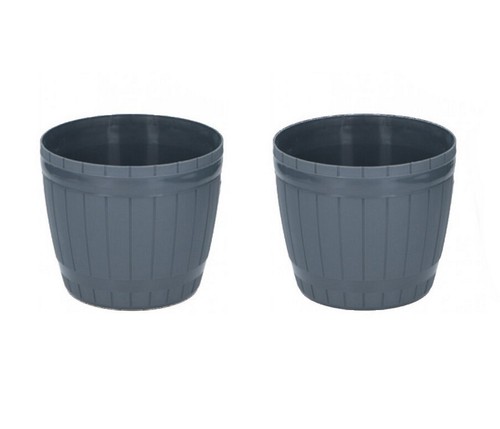 Round barrel planter 2pc - round,