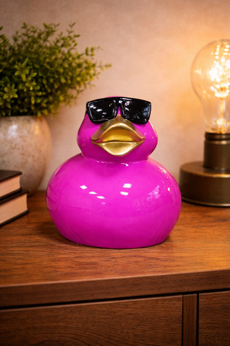 Pink duck ornament - duck,