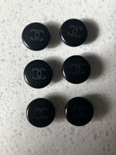 Set Of 6 Chanel Buttons. Black.