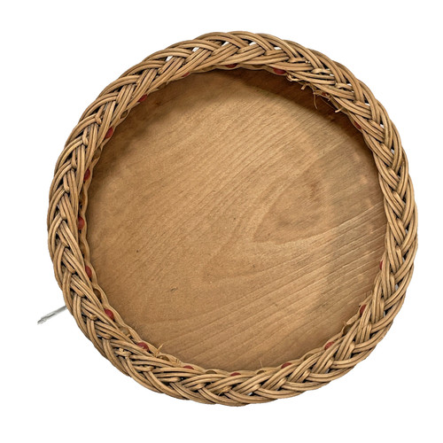 Woven wicker tray vintage - wicker,