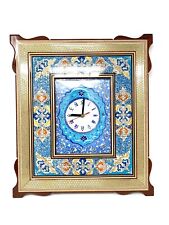 Persian Art Khatam Marquetry Inlay Mosaic wood Handmade Wall Clock