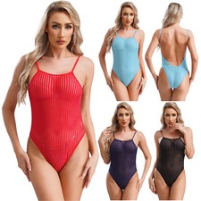 UK Women's Sheer Mesh Monokini Mesh See Through One Piece Swimsuit Bathing Suits