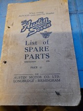 AUSTIN SEVEN LIST OF SPARE
