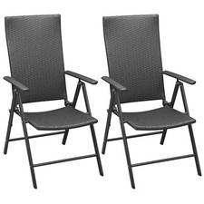 2x Garden Chairs Poly Rattan