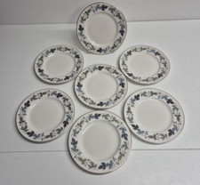 Royal Doulton Small Plates Set of 7 Burgundy Pattern Bone China Vintage