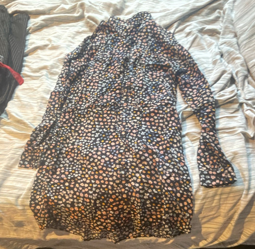 Black floral shirt dress - h&m,