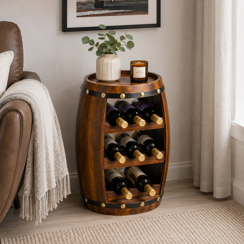 Wine rack barrel wooden - barrel, 8