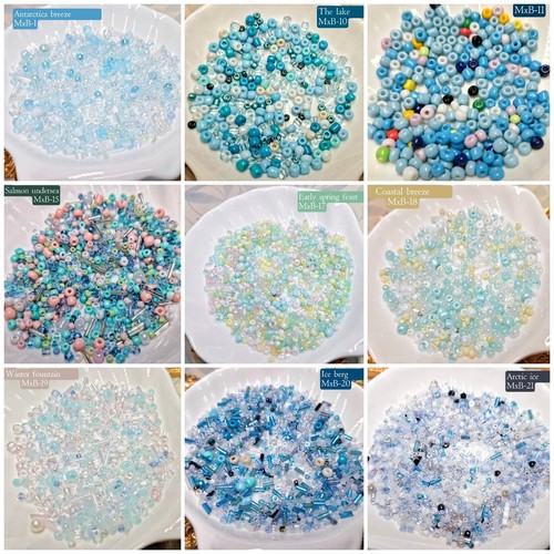 20g assorted blue - 20g, bead