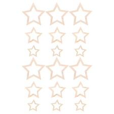 18 Pcs Star Shaped Wooden Hoop