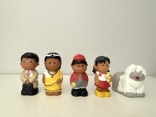 ELC Happyland Ethnic Family Mum Dad Son Daughter Pet Dog Figures