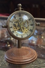 Antique Brass Table Clock Desk