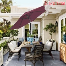 Garden Parasol 2.5 2.7 3M Outdoor Patio Sunshade Umbrella W/ Crank Tilt Wine Red