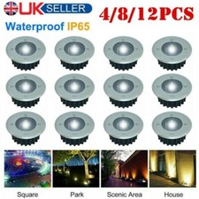 12PCS TAINLESS STEEL WHITE LED SOLAR POWERED WIRELESS GARDEN DECKING DECK LIGHTS