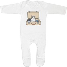 'Cat in Suitcase' Baby Romper