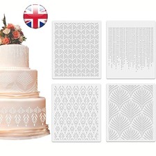 4PCS Cake Stencils Decorating Buttercream DIY Baking Decor Mold