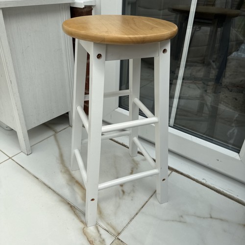 White tall stool seat wooden - seat,