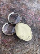 Antique rare Brass Double Magnifying Loupe Folding Magnifier