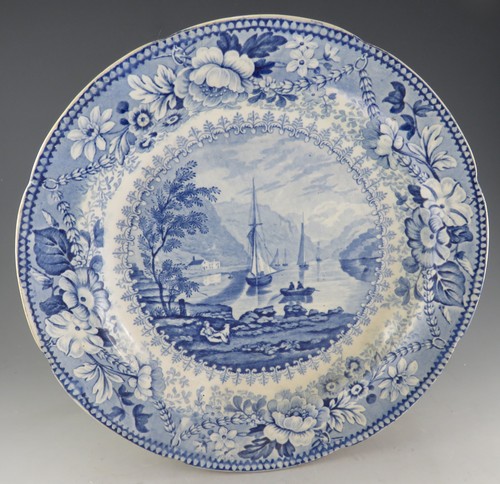 Antique pottery pearlware blue - pottery,