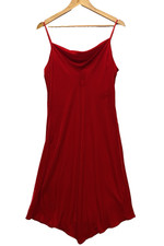 Vintage St Michael Red Velvet Bias Cut Slip Dress UK 14 Silk Blend 90s Y2K Party