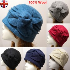 Flower Cloche Hat Soft Warm