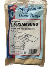 5 Pack Of Qualtex Vacuum Dust Bags For LG / Samsung VC6211 4012 6200 6213 550…..