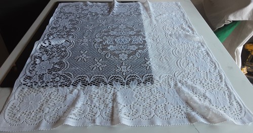 Vintage white floral polyester - vintage,