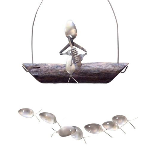 Fishing man spoon - man, fish