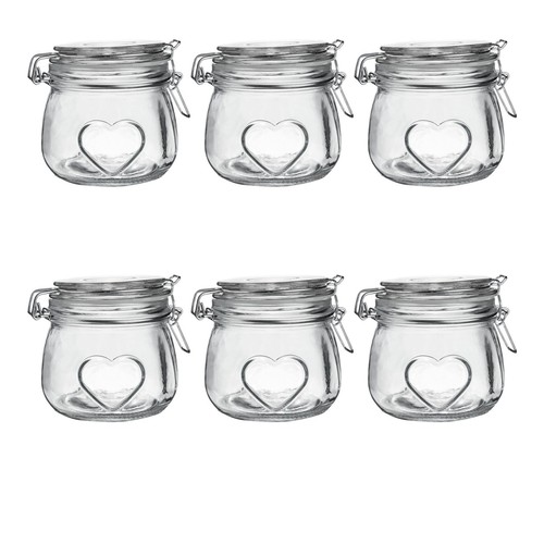 Heart glass storage jars - storage,